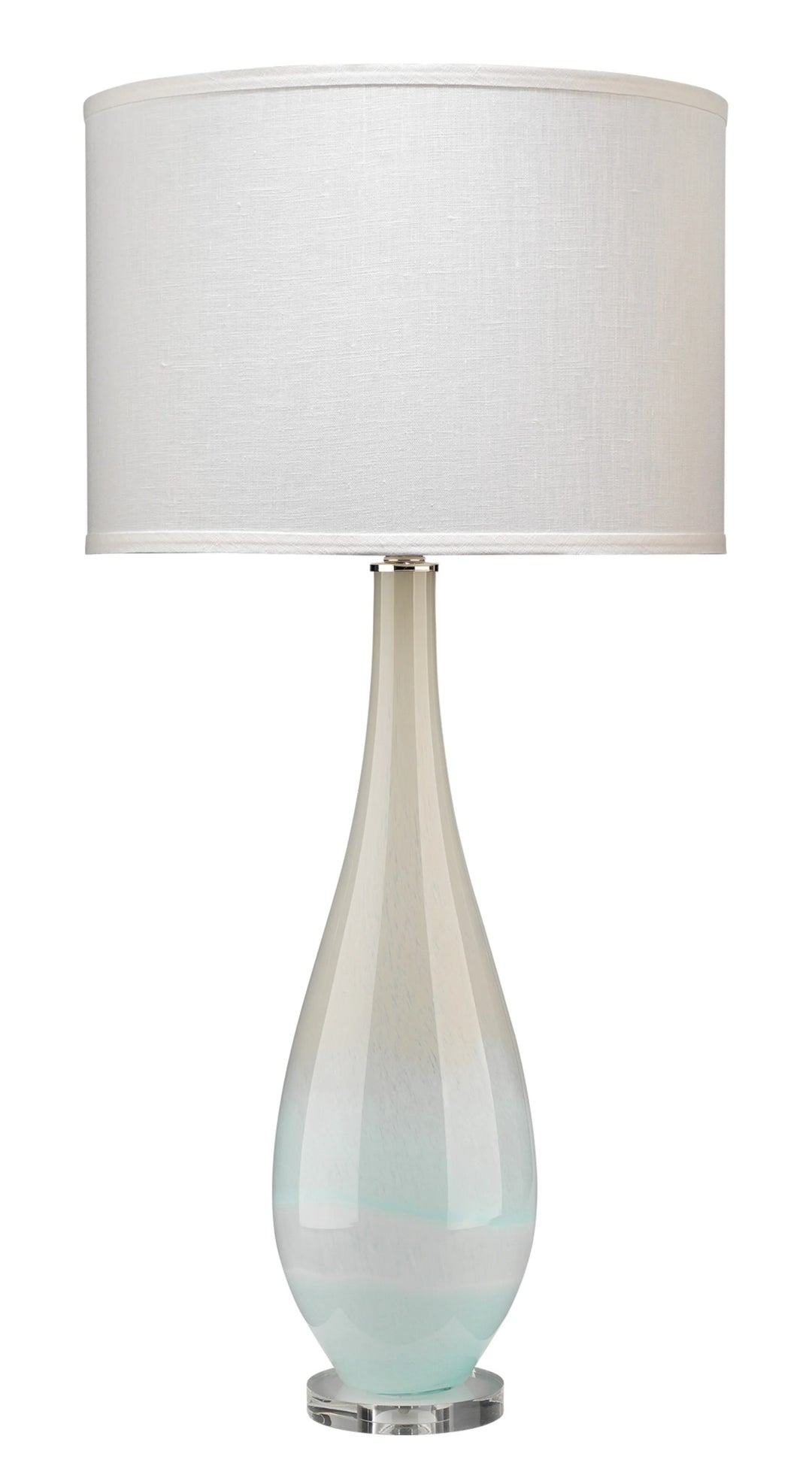 Dewdrop Glass Table Lamp with Linen Shade - AmericanHomeFurniture
