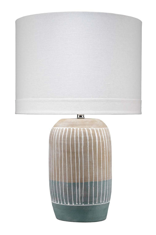 Jamie Young Flagstaff Ceramic Table Lamp with Linen Shade TABLE LAMPS