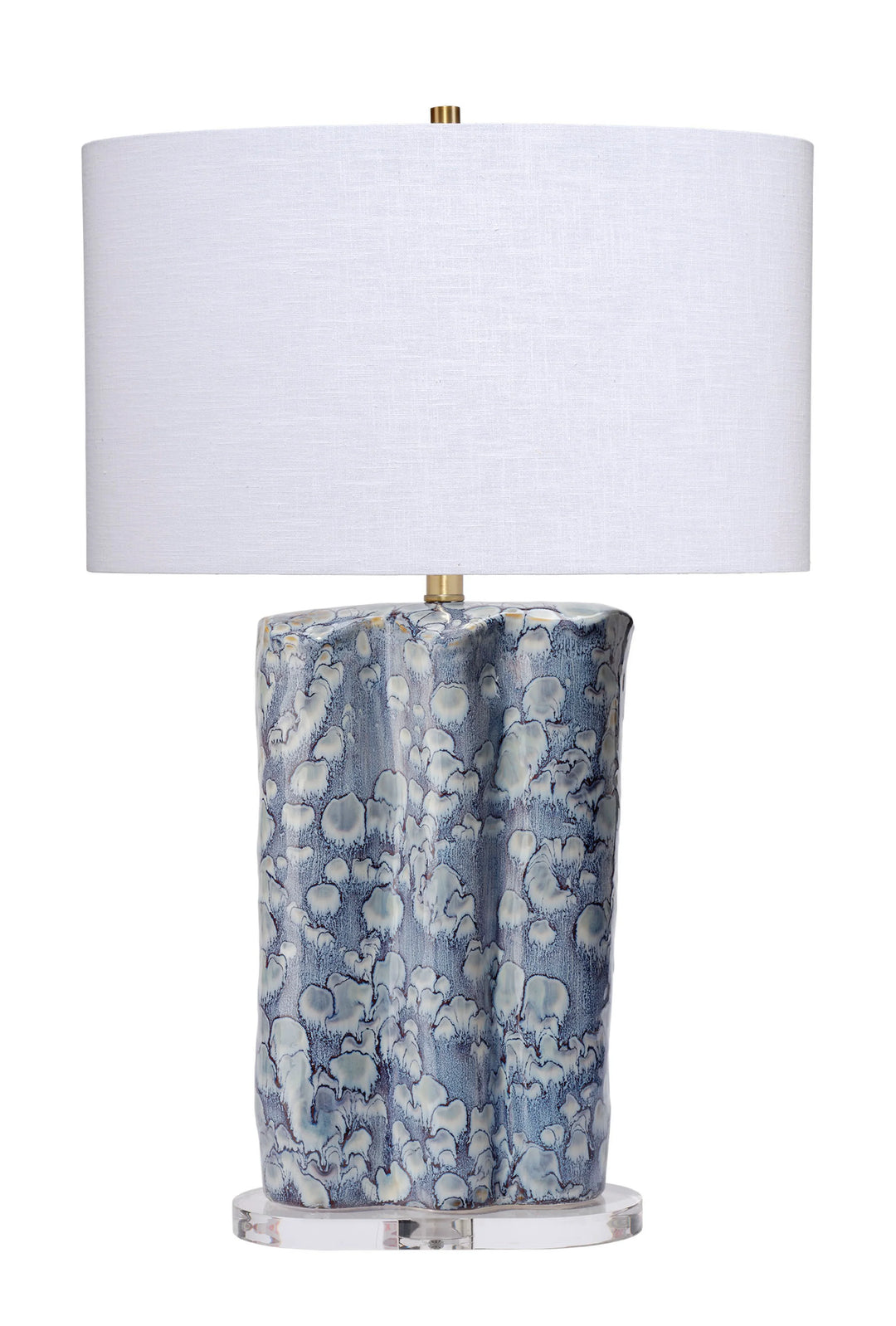 Flurry Ceramic Table Lamp with Linen Shade - AmericanHomeFurniture