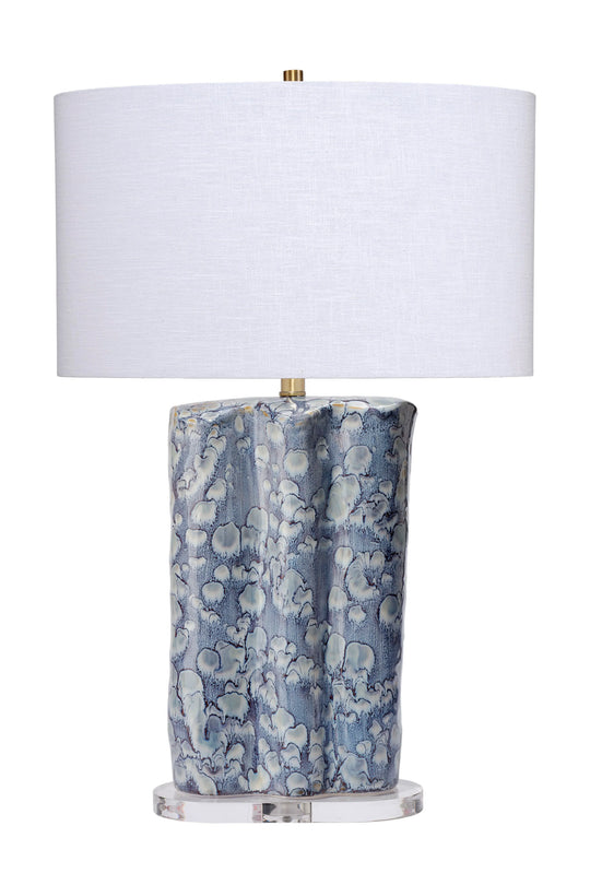 Jamie Young Flurry Ceramic Table Lamp with Linen Shade TABLE LAMPS