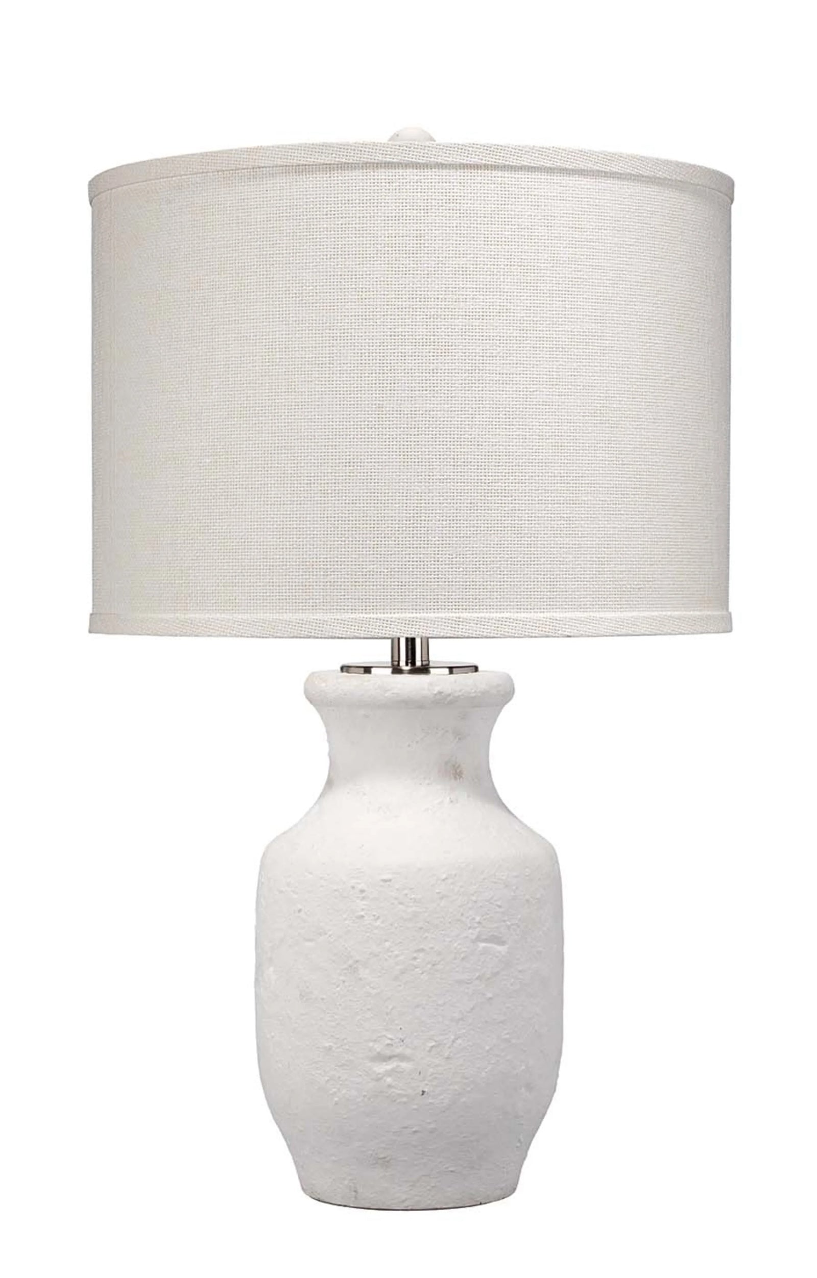 Jamie Young Gilbert Cement Table Lamp with Grasscloth Shade TABLE LAMPS