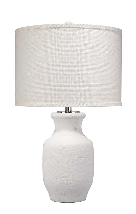 Jamie Young Gilbert Cement Table Lamp with Grasscloth Shade TABLE LAMPS