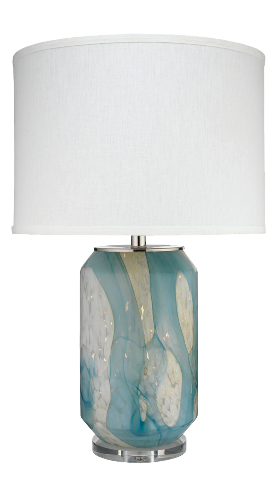 Helen Blown Glass Table Lamp with Linen Shade - AmericanHomeFurniture