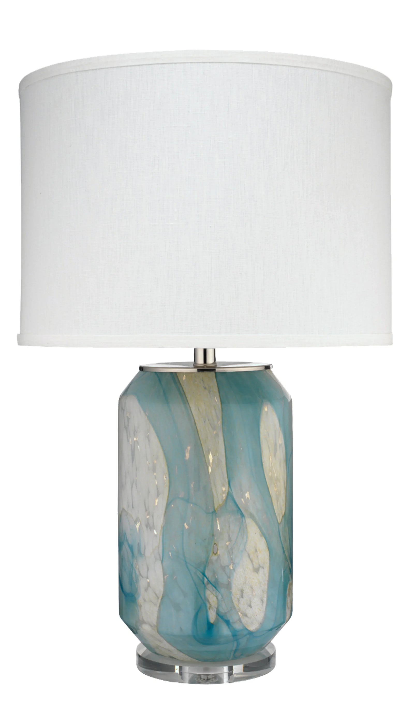 Jamie Young Helen Blown Glass Table Lamp with Linen Shade TABLE LAMPS