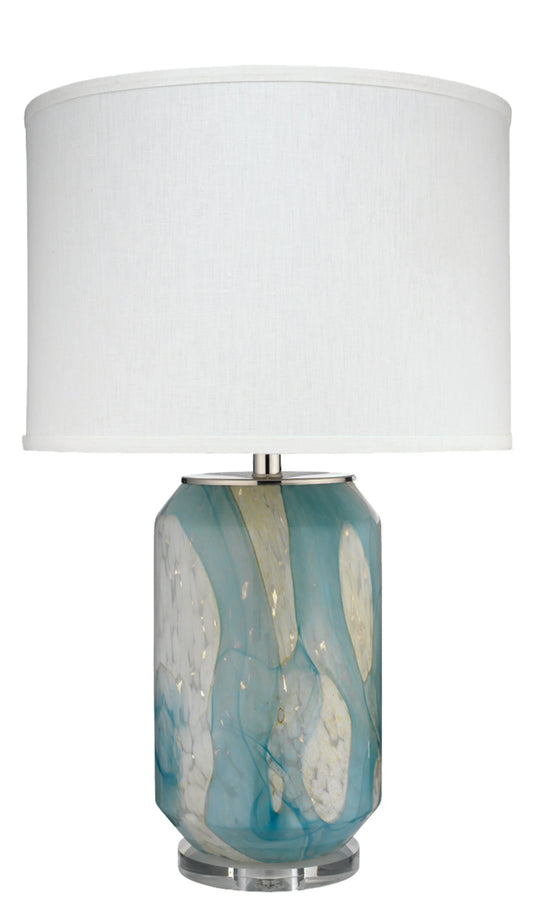 Jamie Young Helen Blown Glass Table Lamp with Linen Shade TABLE LAMPS