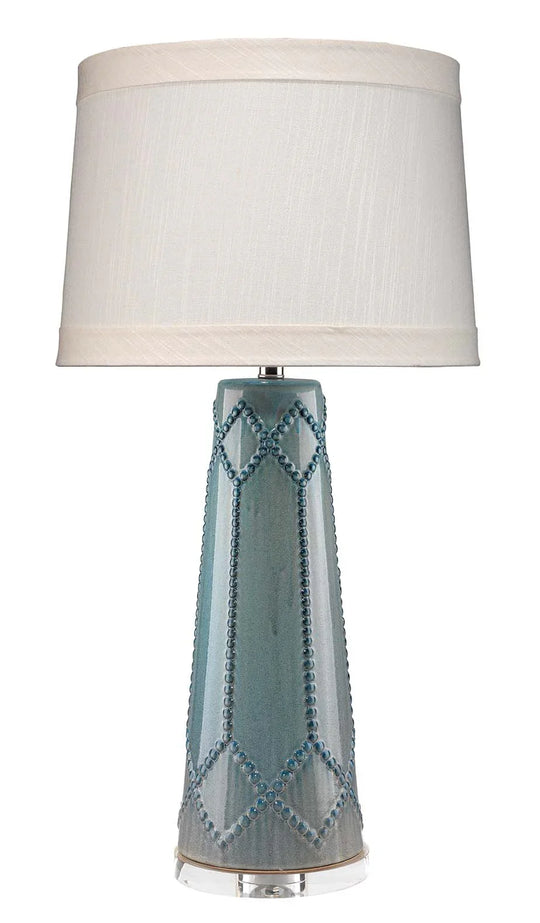 Jamie Young Hobnail Ceramic Table Lamp with Linen Shade TABLE LAMPS