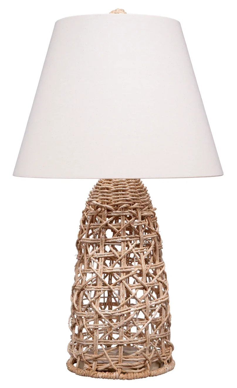 Kauai Rope Table Lamp with Linen Shade - AmericanHomeFurniture