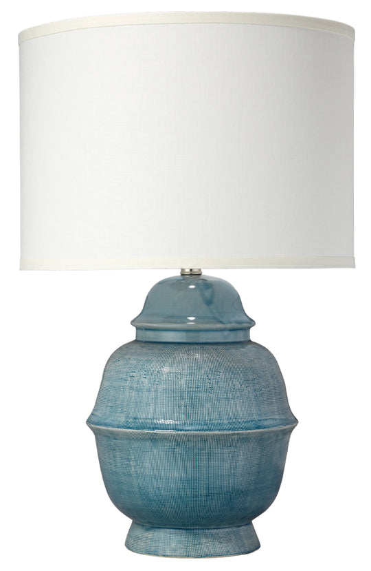 Jamie Young Kaya Ceramic Table Lamp with Linen Shade TABLE LAMPS