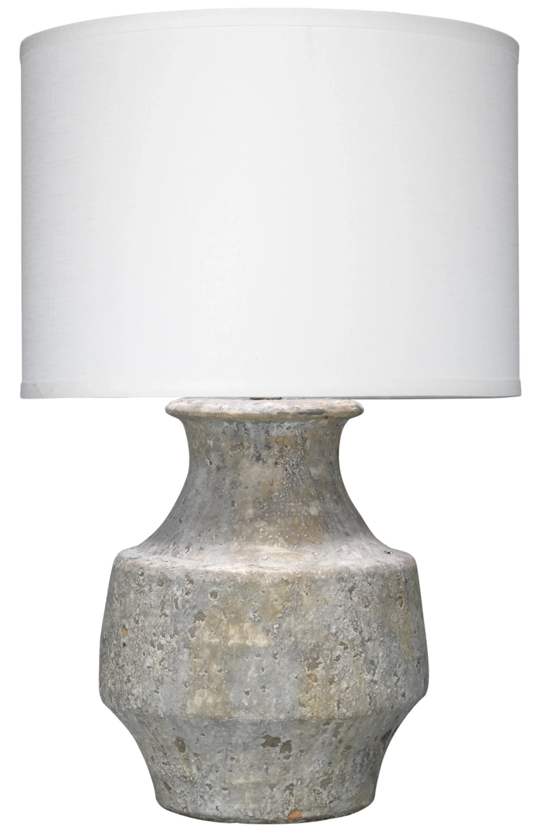 Masonry Ceramic Table Lamp with Linen Shade, Grey - AmericanHomeFurniture