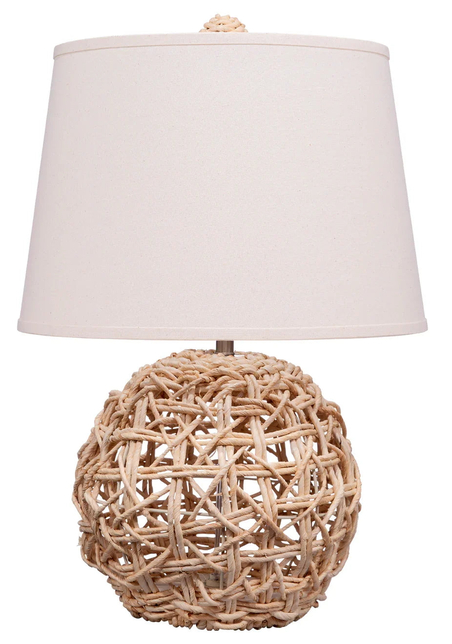 Jamie Young Maui Rope Table Lamp with Linen Shade TABLE LAMPS