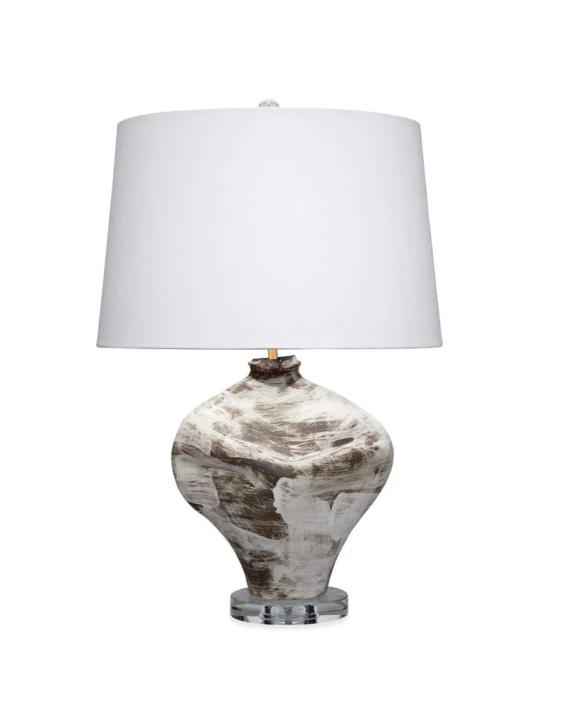 Maurice Ceramic Table Lamp with Linen Shade - AmericanHomeFurniture