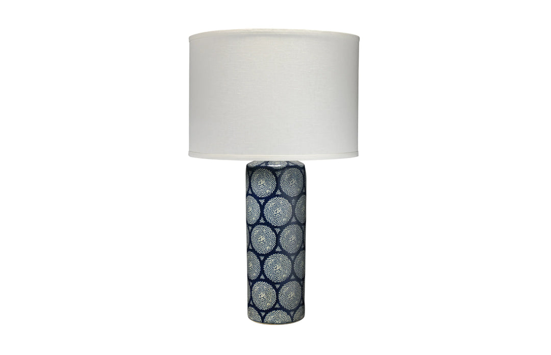 Neva Ceramic Table Lamp with Linen Shade - AmericanHomeFurniture