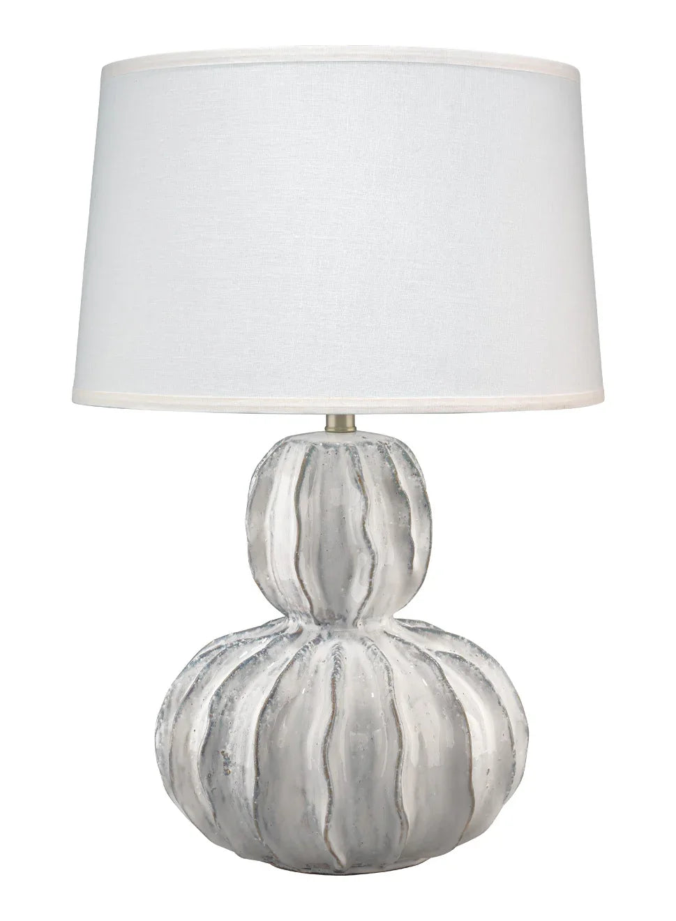 Oceane Gourd Ceramic Table Lamp with Linen Shade - AmericanHomeFurniture