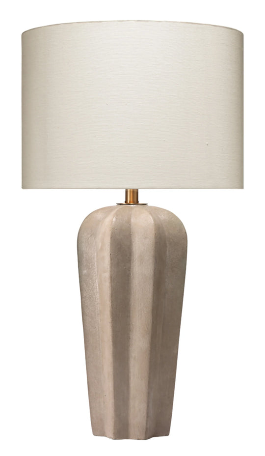 Jamie Young Regal Cement Table Lamp with Linen Shade TABLE LAMPS