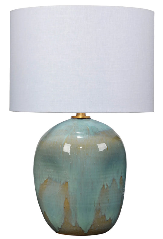 Jamie Young Salvador Ceramic Table Lamp with Linen Shade TABLE LAMPS