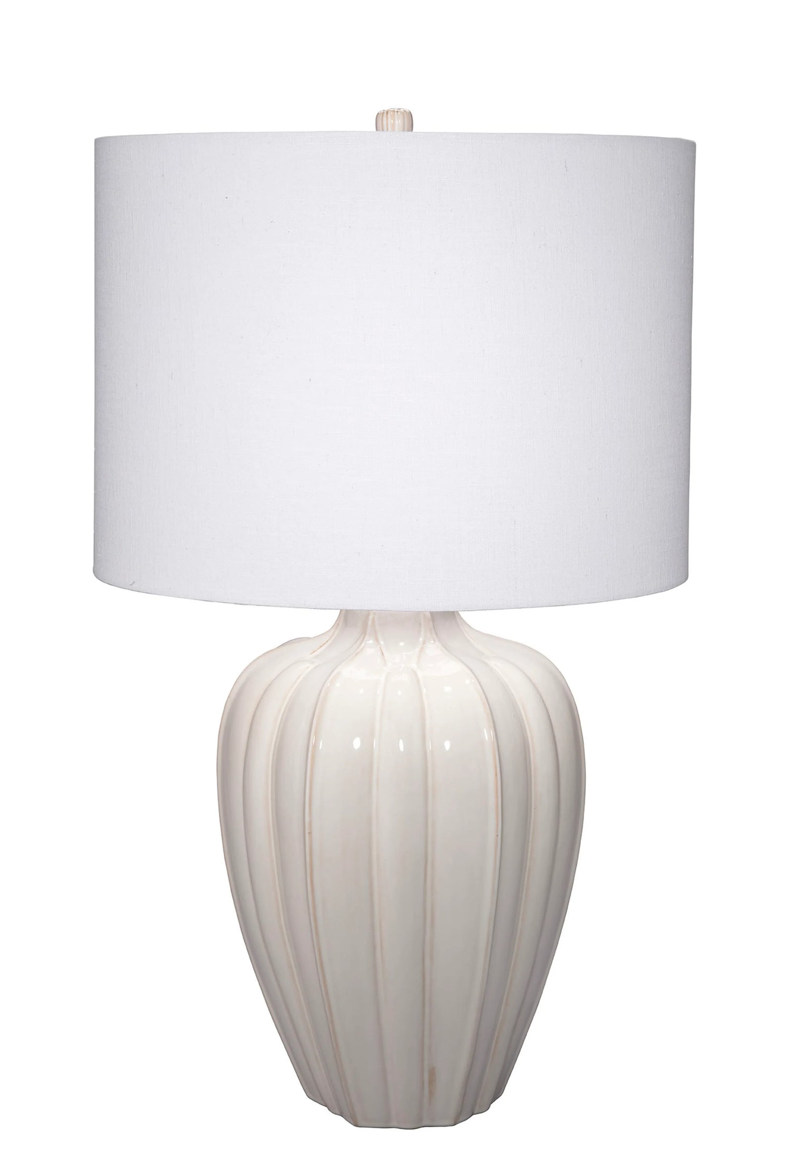 Jamie Young Seraphina Ceramic Table Lamp with Linen Shade TABLE LAMPS