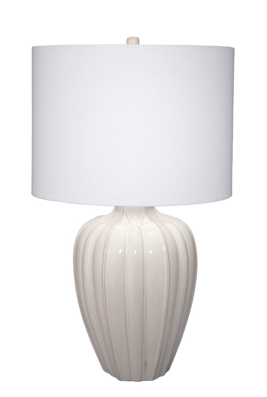 Jamie Young Seraphina Ceramic Table Lamp with Linen Shade TABLE LAMPS