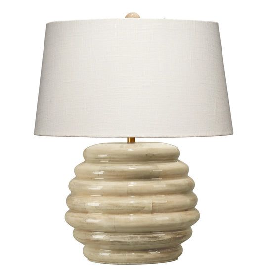 Jamie Young Soroban Mango Wood Table Lamp with Linen Shade TABLE LAMPS