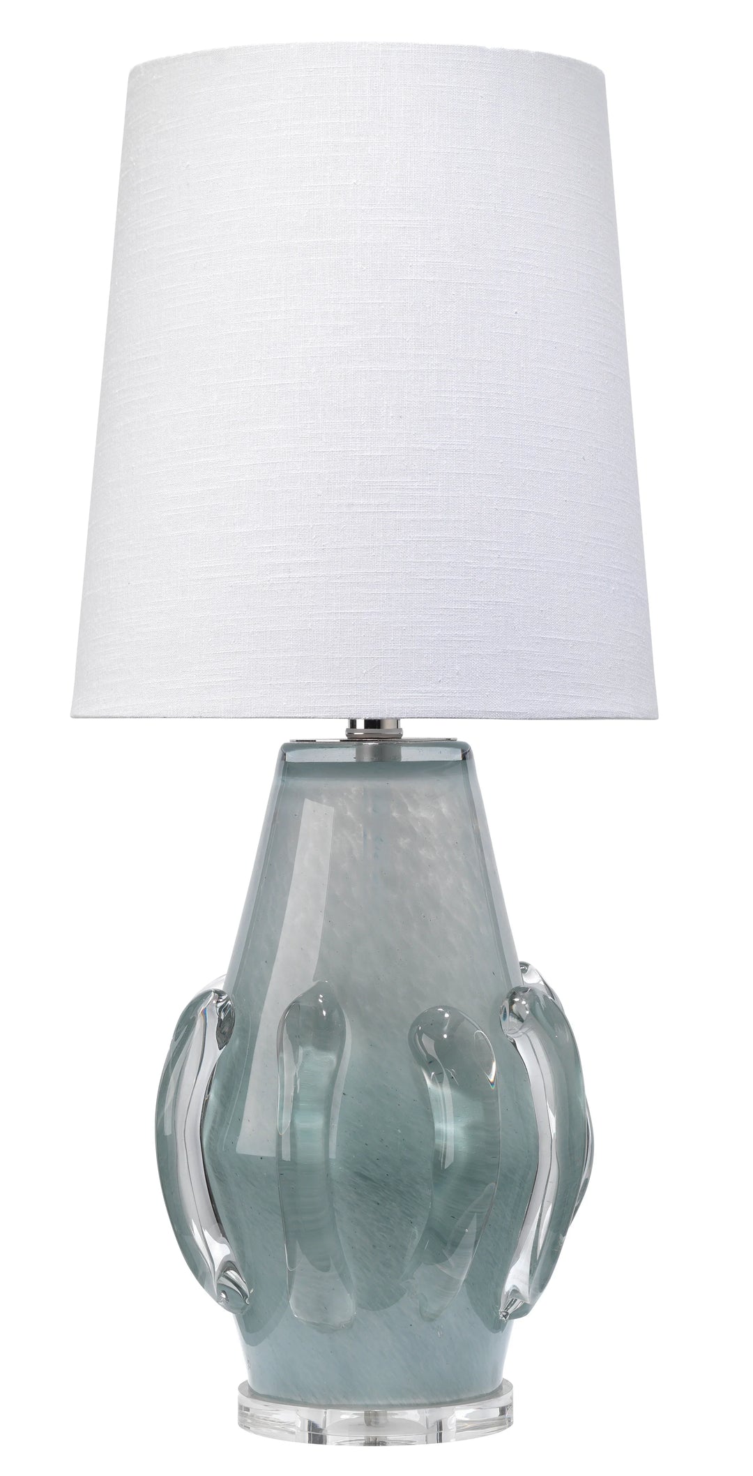 Talon Glass Table Lamp with Linen Shade - AmericanHomeFurniture