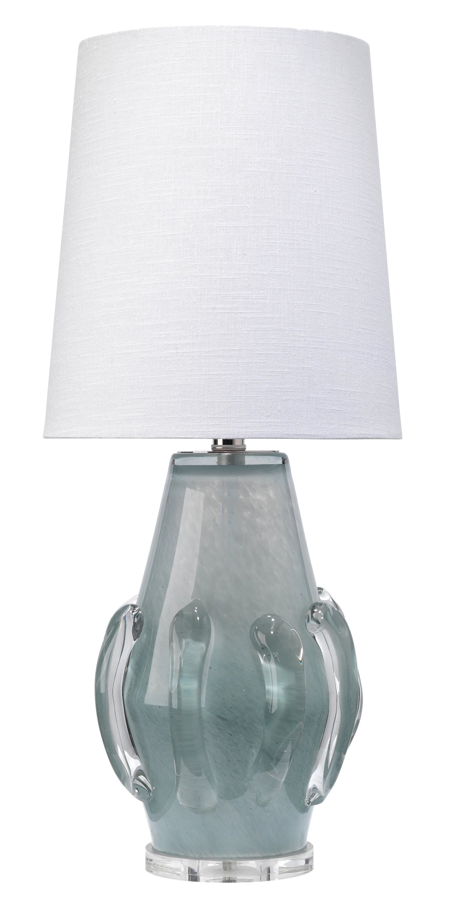 Jamie Young Talon Glass Table Lamp with Linen Shade TABLE LAMPS