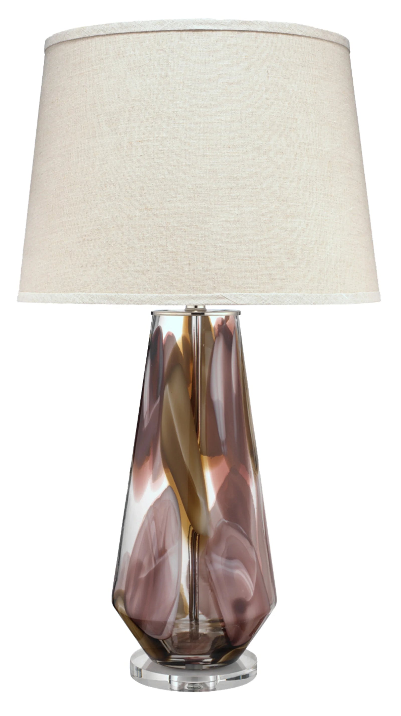 Jamie Young Watercolor Glass Table Lamp with Linen Shade TABLE LAMPS