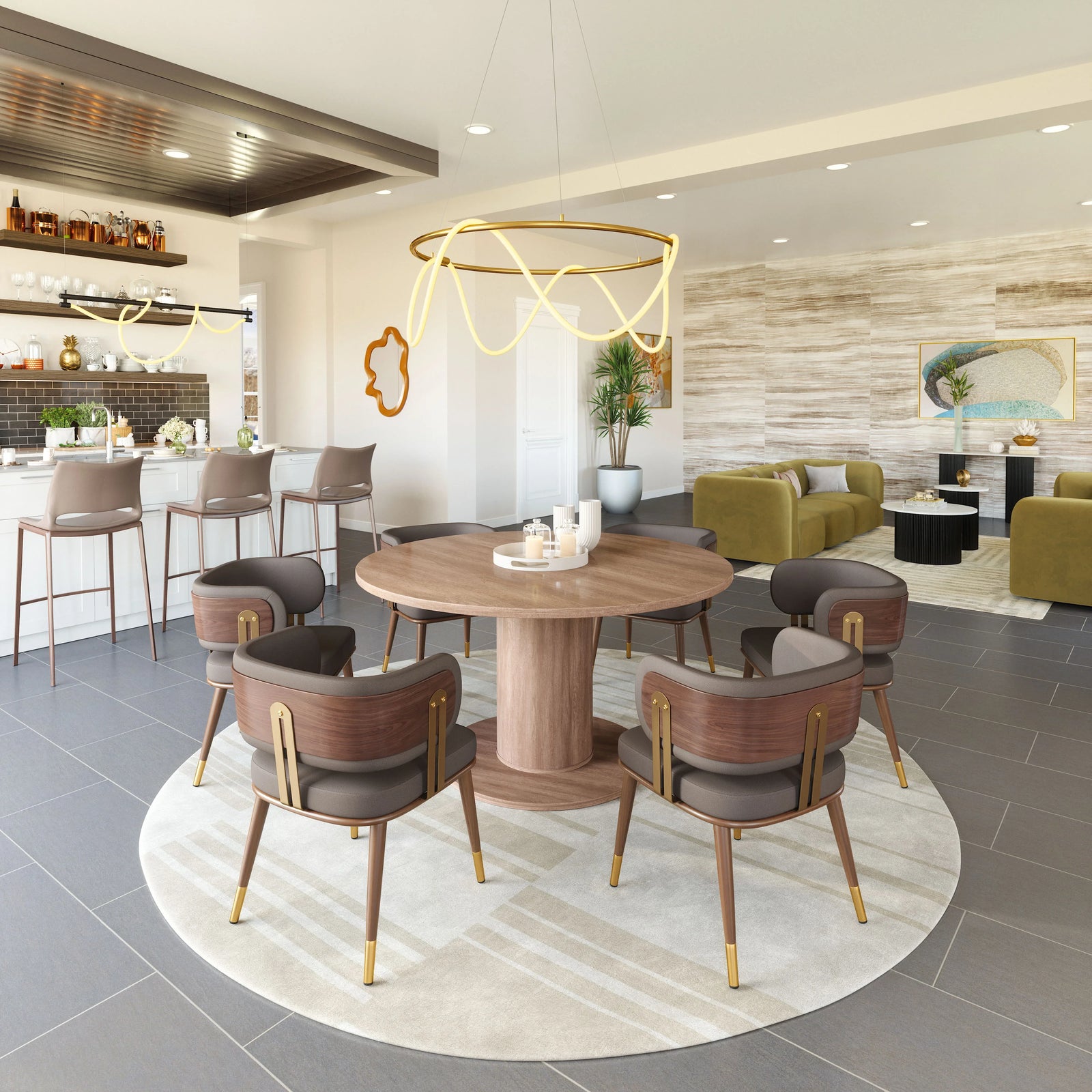 Zuo Vault 2 in 1 Table Brown DINING TABLES