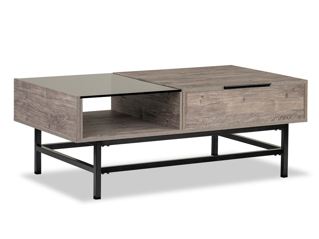 Fenwick Whitetail Brown And Smoke Glass Rectangular Lift Top Cocktail Table - T5962-51