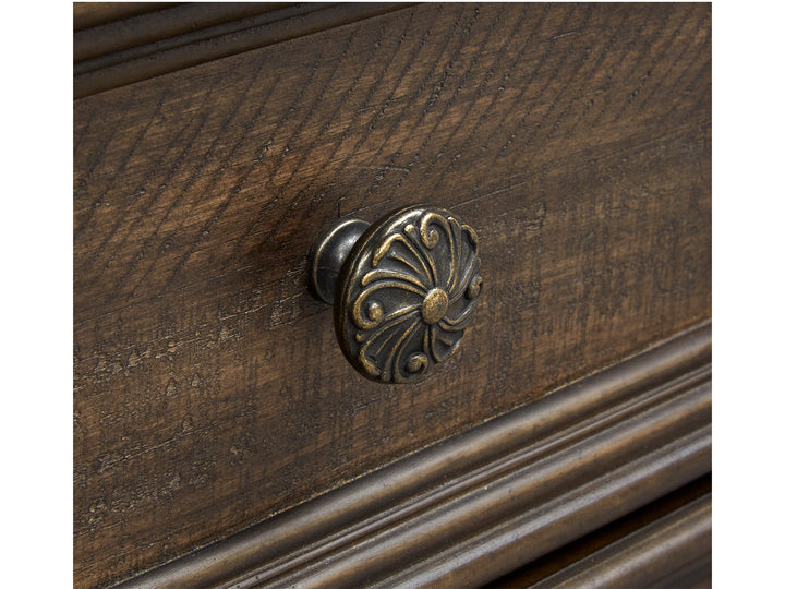 Durango Willadeene Brown Drawer Dresser With Shaped Mirror - B5133-2045