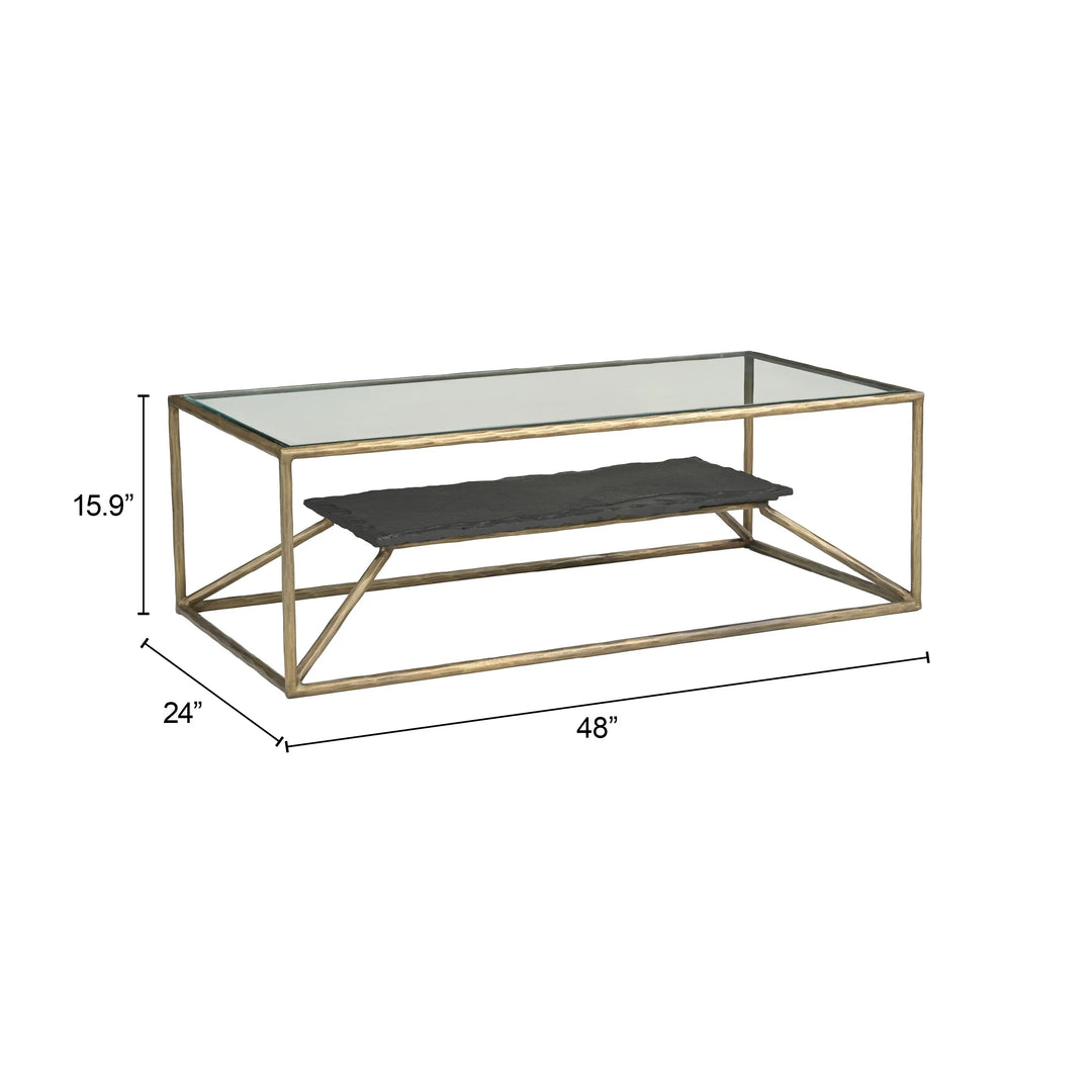 Ranol Coffee Table Brass - AmericanHomeFurniture