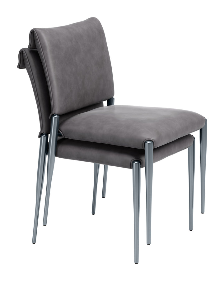 Freesia Dining Chair (Set of 2) Charcoal Gray
