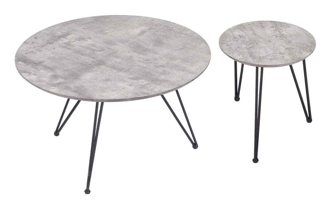 Kerris Coffee Table Set (2-Piece) Gray & Black - 109232