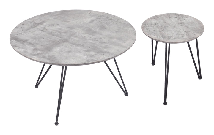 Kerris Coffee Table Set (2-Piece) Gray & Black - 109232
