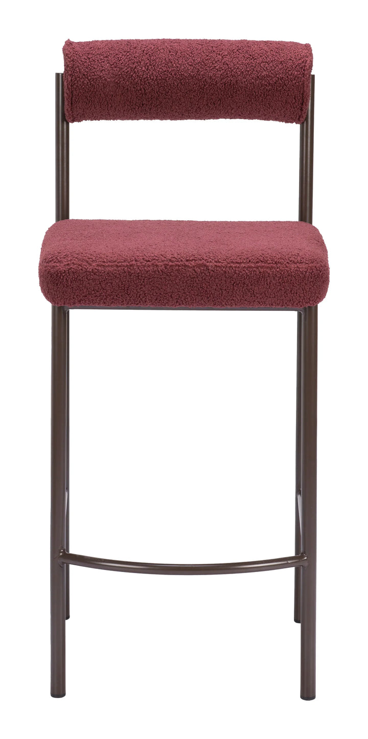 Livorno Counter Stool (Set of 2) Red & Bronze - AmericanHomeFurniture