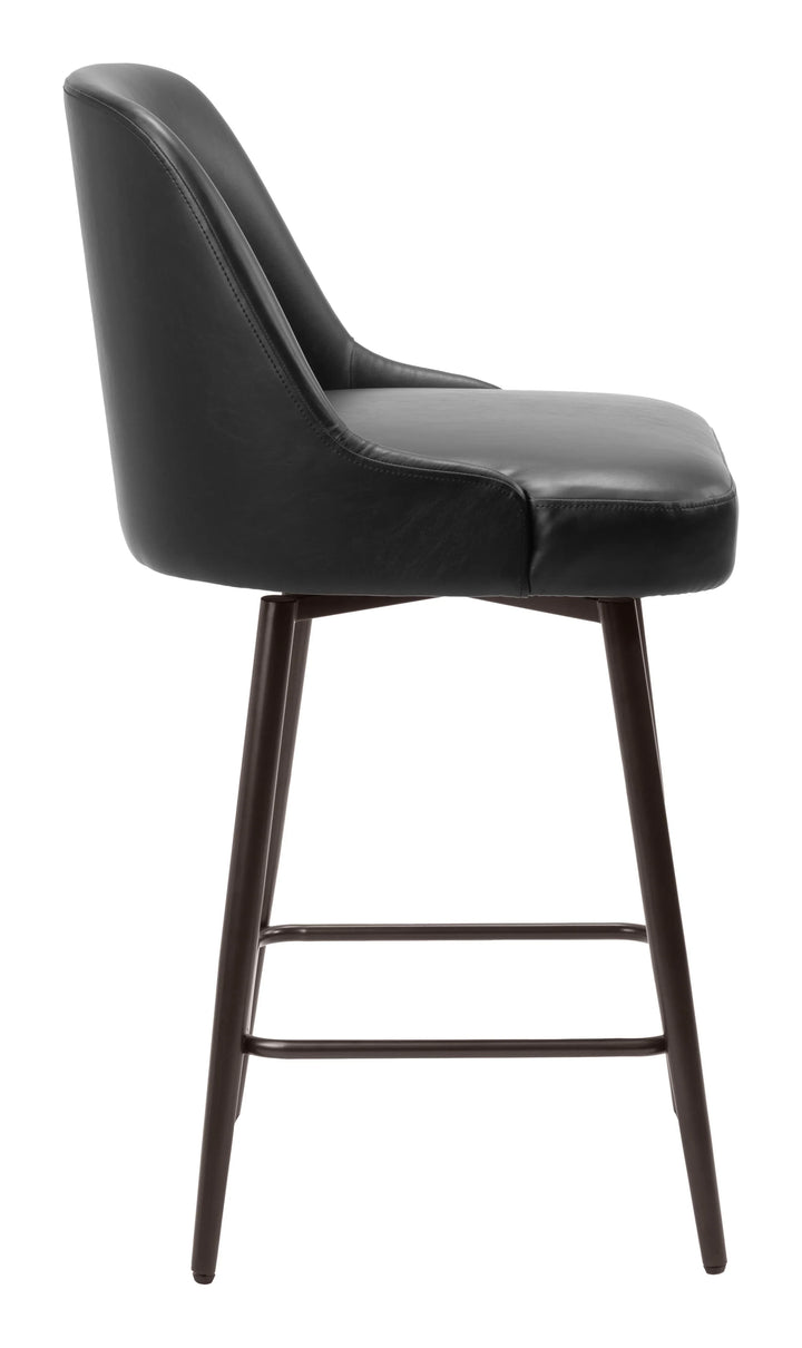 Keppel Swivel Counter Stool Black & Bronze - AmericanHomeFurniture