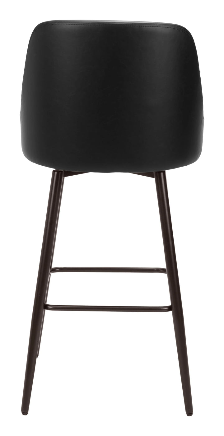 Keppel Swivel Barstool Black & Bronze - AmericanHomeFurniture