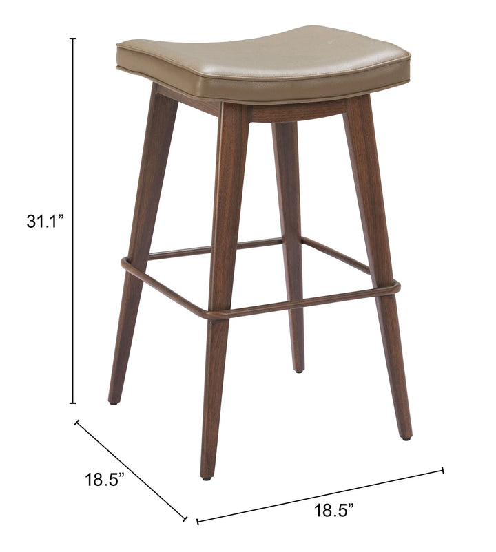 Divat Barstool (Set of 2) Taupe & Walnut - AmericanHomeFurniture
