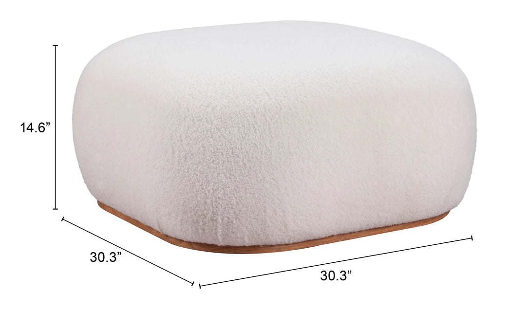Azua Ottoman Cream - AmericanHomeFurniture