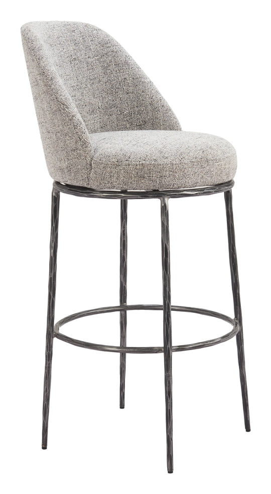 Zuo Nordhavn Swivel Barstool Gray BAR STOOLS + COUNTER STOOLS