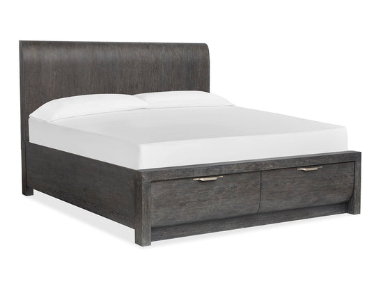 Kinsley Black Heron Queen Panel Storage Bed - B5890-54A