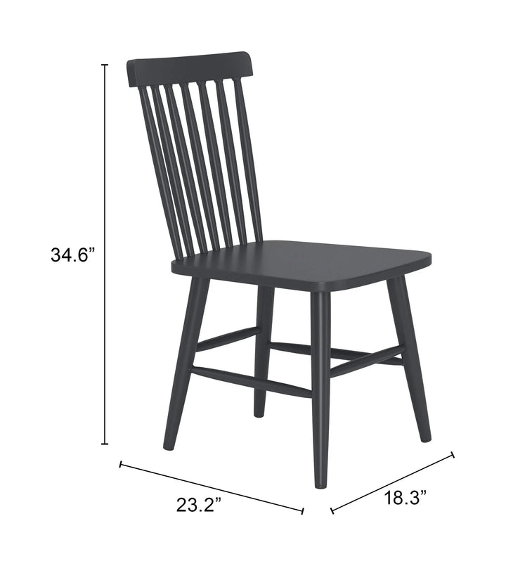 Zeilen Dining Chair (Set of 2) Black - AmericanHomeFurniture