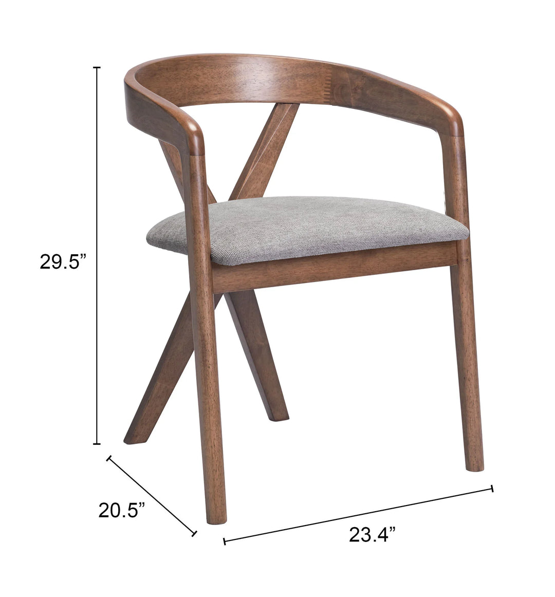 Cairo Dining Chair Dove Gray & Walnut - AmericanHomeFurniture