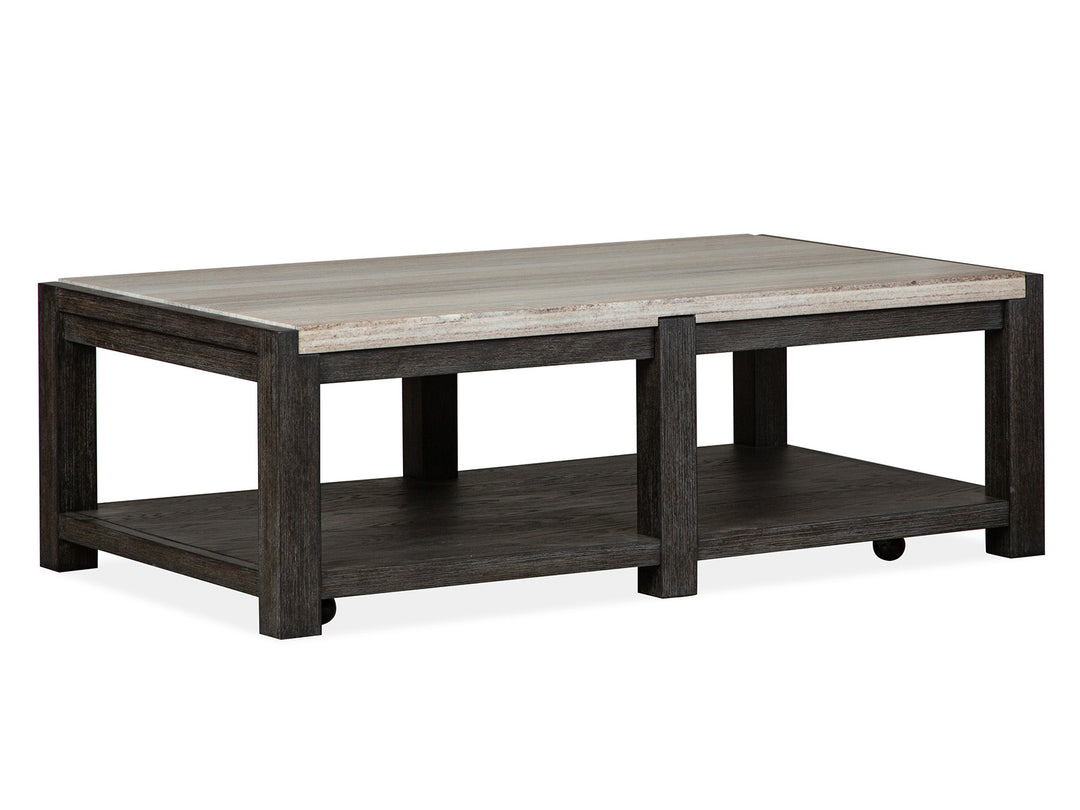 Plum Creek Ravenwood Black Rectangular Cocktail Table With Casters - T5990-43