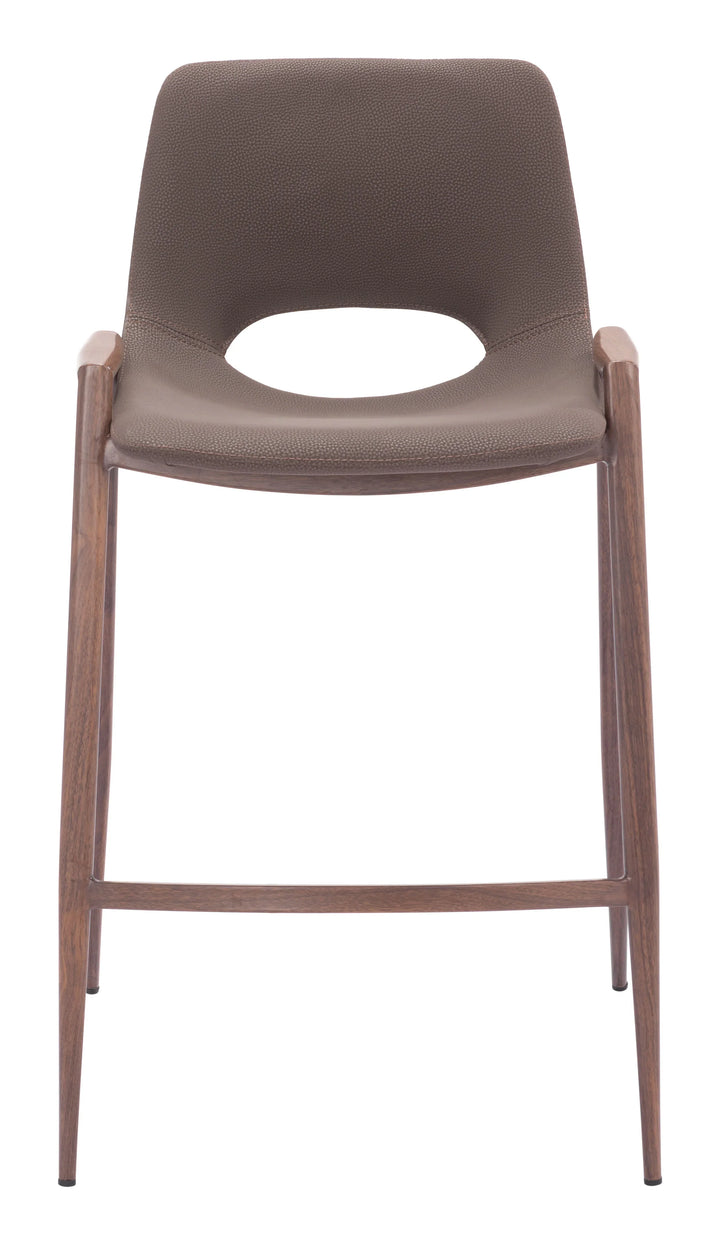 Desi Counter Stool (Set of 2) Brown & Walnut - AmericanHomeFurniture
