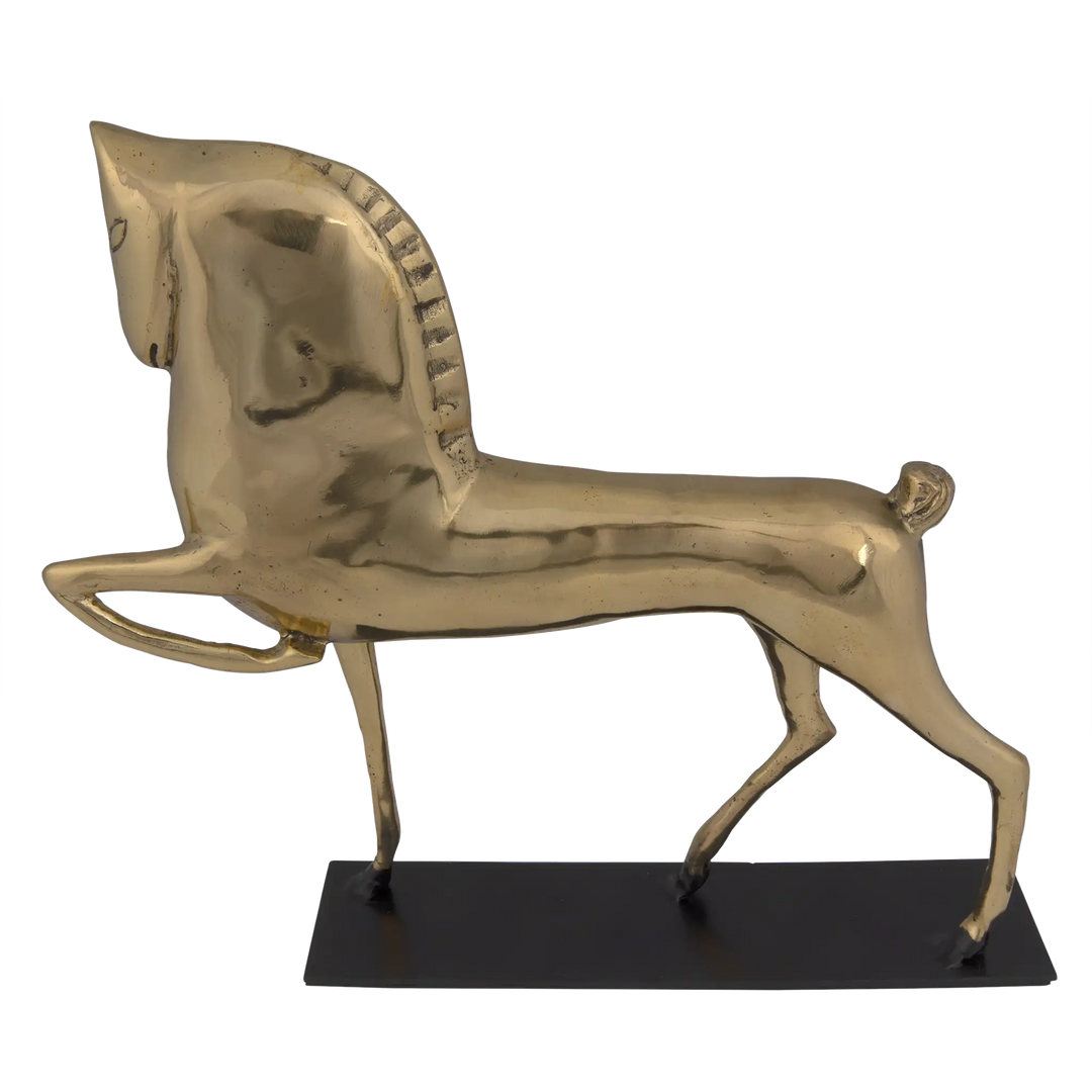 American Home Furniture | Noir - Horse On Stand, Brass