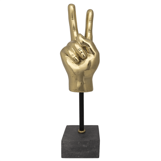 Noir Peace Sign On Stand DECORATIVE OBJECTS