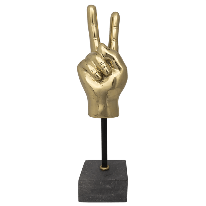 Noir Peace Sign On Stand DECORATIVE OBJECTS
