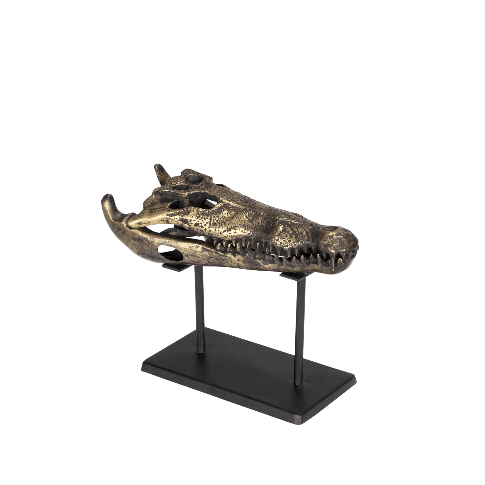 Noir Brass Alligator On Stand, Small DECORATIVE OBJECTS