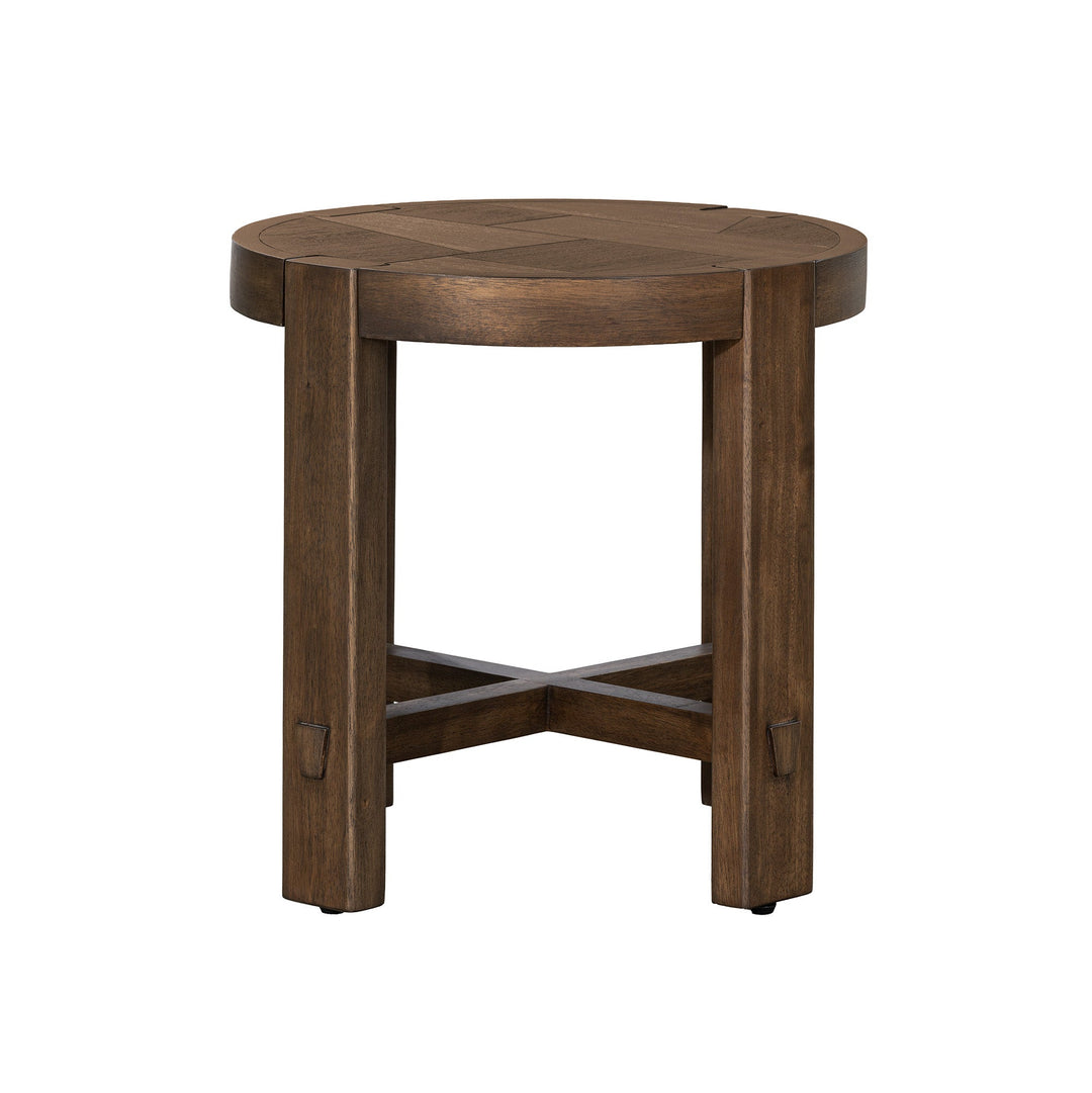Abstract Side Table - Smoked Acacia