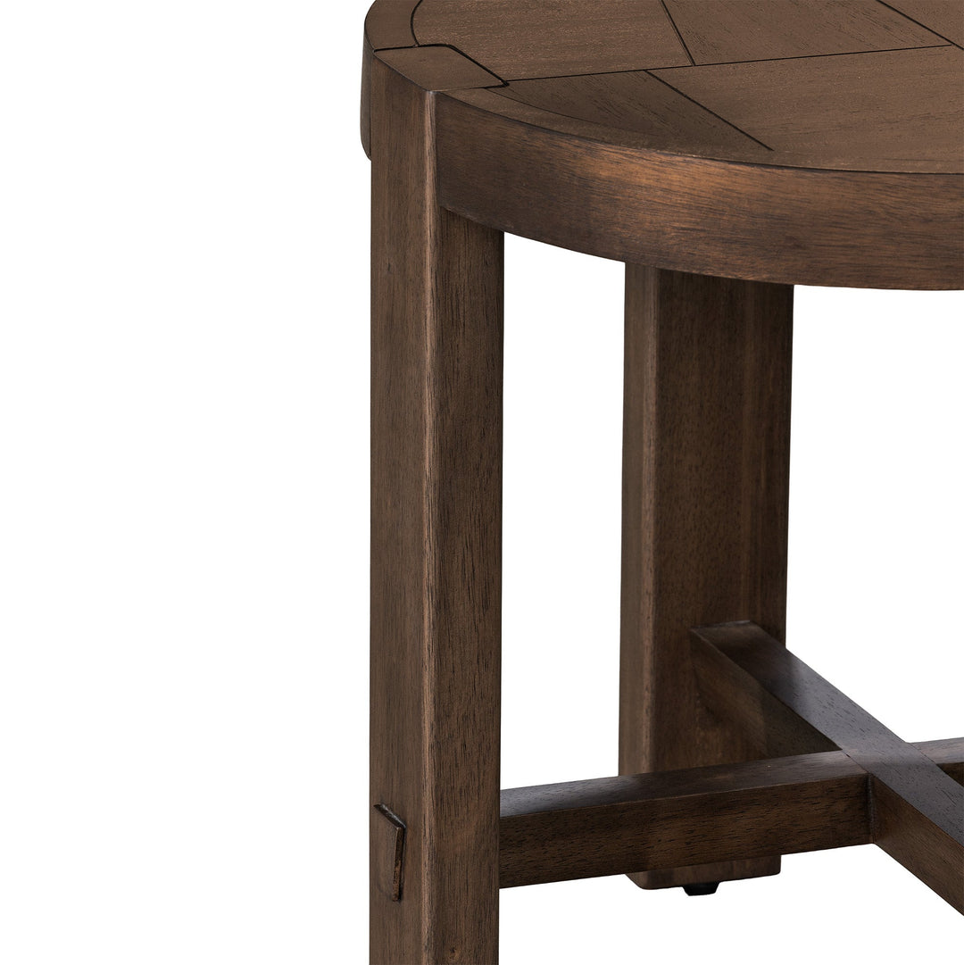 Abstract Side Table - Smoked Acacia
