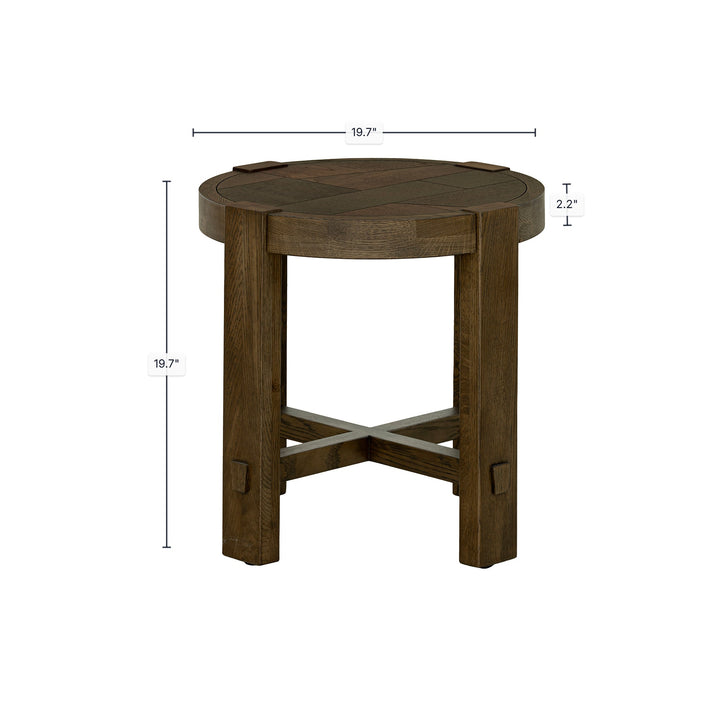 Abstract Side Table - Smoked Acacia